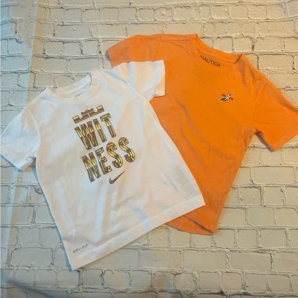Nike and Nautica Kids' White and Orange T-Shirts